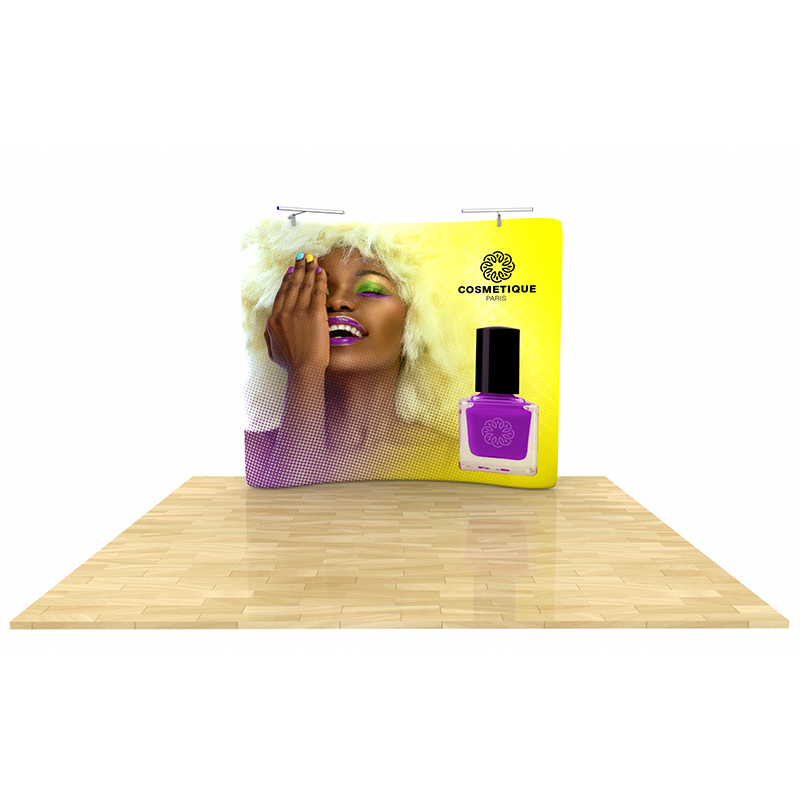 WT8C_FRONT Standard 8ft curved tension fabric display